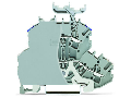 Double-deck terminal block; Shield/through terminal block; Shield/L; with marker carrier; for DIN-rail 35 x 15 and 35 x 7.5; 2.5 mm; Push-in CAGE CLAMP; 2,50 mm; gray