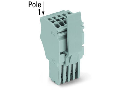 1-conductor female plug; Locking lever; 1.5 mm; 8-pole; 1,50 mm; gray