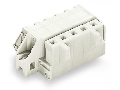 1-conductor female plug; angled; 100% protected against mismating; clamping collar; 2.5 mm; Pin spacing 5 mm; 7-pole; 2,50 mm; light gray