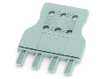Strain relief plate; 4-pole; for 10 mm wide terminal blocks; gray