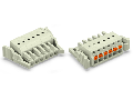 1-conductor female plug; 100% protected against mismating; push-button; Locking lever; 2.5 mm; Pin spacing 5 mm; 20-pole; 2,50 mm; light gray