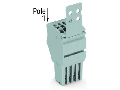1-conductor female plug; Strain relief plate; 1.5 mm; 12-pole; 1,50 mm; gray