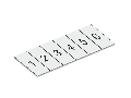 Marking strips; cut to a defined length; Specialty printing; not stretchable; Horizontal marking; snap-on type; white