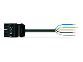 pre-assembled connecting cable; Eca; Plug/open-ended; 5-pole; Cod. A; H05VV-F 5G 2.5 mm; 5 m; 2,50 mm; black