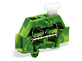 2-conductor terminal block; on one side with push-button; with snap-in mounting foot; for plate thickness 0.6 - 1.2 mm; Fixing hole 3.5 mm ; 2.5 mm; CAGE CLAMP; 2,50 mm; green-yellow