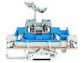 Triple-deck terminal block; Shield/through/through terminal block; with marker carrier; for DIN-rail 35 x 15 and 35 x 7.5; 2.5 mm; CAGE CLAMP; 2,50 mm; white/blue/gray