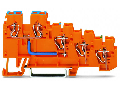 4-conductor sensor supply terminal block; Internal commoning, 9 A; with colored conductor entries; 2.5 mm; CAGE CLAMP; 2,50 mm; orange
