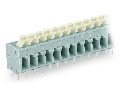 PCB terminal block; push-button; 2.5 mm; Pin spacing 5/5.08 mm; 3-pole; CAGE CLAMP; commoning option; 2,50 mm; gray