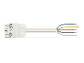 pre-assembled connecting cable; Eca; Plug/open-ended; 5-pole; Cod. A; H05Z1Z1-F 5G 2.5 mm²; 2 m; 2,50 mm²; white