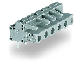 THT female header; 0.6 x 1.0 mm solder pin; angled; Pin spacing 7.5 mm; 4-pole; gray