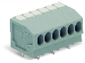 PCB terminal block; push-button; 1.5 mm; Pin spacing 3.5 mm; 4-pole; Push-in CAGE CLAMP; 1,50 mm; gray