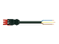 pre-assembled connecting cable; Eca; Socket/open-ended; 3-pole; Cod. P; H05VV-F 3G 1.5 mm; 2 m; 1,50 mm; red