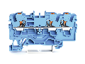 3-conductor through terminal block; with push-button; 4 mm²; with test port; suitable for Ex i applications; side and center marking; for DIN-rail 35 x 15 and 35 x 7.5; Push-in CAGE CLAMP®; 4,00 mm²; blue