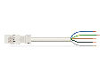 pre-assembled connecting cable; Eca; Plug/open-ended; 5-pole; Cod. A; H05Z1Z1-F 5G 1.5 mm; 1 m; 1,50 mm; white