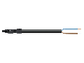 pre-assembled connecting cable; Eca; Socket/open-ended; 2-pole; Cod. A; H05VV-F 2 x 1.5 mm; 4m; 1,50 mm; black