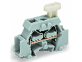 2-conductor terminal block; on one side with push-button; with fixing flange; for screw or similar mounting types; Fixing hole 3.2 mm ; 2.5 mm; CAGE CLAMP; 2,50 mm; gray