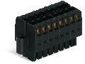 1-conductor female plug; 100% protected against mismating; Screw flange; direct marking; 1.5 mm; Pin spacing 3.5 mm; 6-pole; 1,50 mm; black