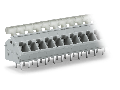 PCB terminal block; push-button; 2.5 mm²; Pin spacing 5/5.08 mm; 3-pole; CAGE CLAMP®; commoning option; 2,50 mm²; gray