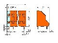 Double-deck PCB terminal block; 2.5 mm; Pin spacing 7.62 mm; 2 x 4-pole; CAGE CLAMP; 2,50 mm; orange