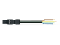 pre-assembled connecting cable; Eca; Plug/open-ended; 3-pole; Cod. A; 1 m; 1,00 mm; black