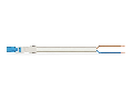 pre-assembled connecting cable; Eca; Plug/open-ended; 2-pole; Cod. I; H05Z1Z1-F 2 x 1,50 mm; 2 m; 1,50 mm; blue