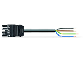 pre-assembled connecting cable; Eca; Socket/open-ended; 4-pole; Cod. A; H05VV-F 4G 1.5 mm; 3 m; 1,50 mm; black