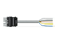 pre-assembled connecting cable; Eca; Socket/open-ended; 5-pole; Cod. B; 1 m; 1,50 mm; gray