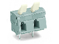 PCB terminal block; finger-operated levers; 2.5 mm; Pin spacing 10/10.16 mm; 4-pole; CAGE CLAMP; commoning option; 2,50 mm; gray