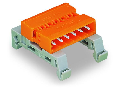 Double pin header; DIN-35 rail mounting; Pin spacing 5.08 mm; 12-pole; orange
