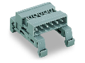 Double pin header; DIN-35 rail mounting; Pin spacing 5 mm; 4-pole; gray