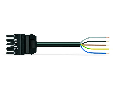 pre-assembled connecting cable; B2ca; Socket/open-ended; 5-pole; Cod. A; 8 m; 2,50 mm; black