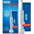 Set Periuta electrica de dinti Oral-B Vitality D100 Sensi Ultra Thin + Travel Case, 7600 Oscilatii/min, 1 program, 1 capat, alb