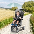 Umbreluta de soare ajustabila culoare verde pentru carucior cu protectie solara UV 50+