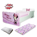 Pachet Promo Pat Fete Start Minnie 2-8 ani, cu saltea Norisor 140x70x12 cu lana plus husa impermeabila - PC-PCH-PRO-STR-MIN-70