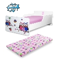 Patut copii Start Bufnite 2-8 ani cu saltea din lana 140x70 inclusa - PC-P-MOK-BUF-70