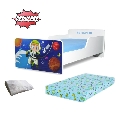 Pat copii Astronaut 2-8 ani + saltea 140x70x12 cm cu lana + husa impermeabila - PC-PCH-PRO-STR-AST-70