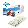 Pat copii Paw Patrol 2 pentru 2-12 ani cu sertar si saltea de lana PC-P-MK-SRT-PAW2-80