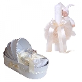 Pachet Trusou botez model landou si lumanare cu iepuras si decor ivoire Unisex Denikos 107 - NKO1662