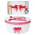Set trusou botez si cutie trusou pentru Fetita cu ingeras si dantela rosie Denikos® 452 NKO2009