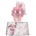 Trusou botez cu mesaj plus lumanare si iepuras decor roz pentru Fetita Denikos® 760 NKO5189