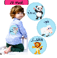 Set Stickere pentru Fotografii copii Funny Animals Baby Milestone Stickers pentru baieti -15 cm diametru