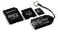 Card memorie Kingston MicroSD 4GB kit cu 2 adaptoare