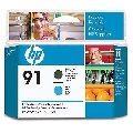 HP Cap Printare HP 91 Negru Mat & Cyan