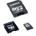 Card de memorie Kingston MicroSD 2GB cu 2 adaptoare