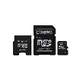 Card de memorie Kingston MicroSD HC class 4 4GB cu 2 adaptoare