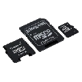 Card de memorie Kingston MicroSD HC class 4 8GB cu 2 adaptoare